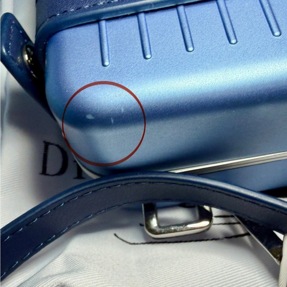 D.I.O.R Rimowa Metallic Blue Bag Wallet with Strap - Picture 3 of 13
